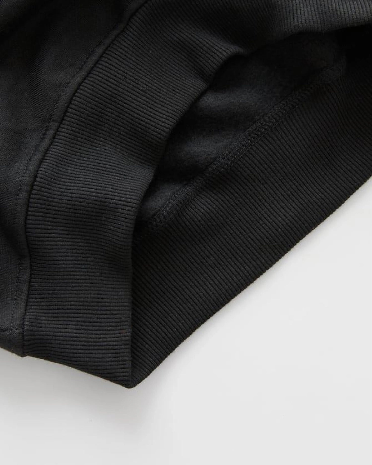 Ribbed Hemline shot of Black Oversized Cotton Hoodie 420 GSM 